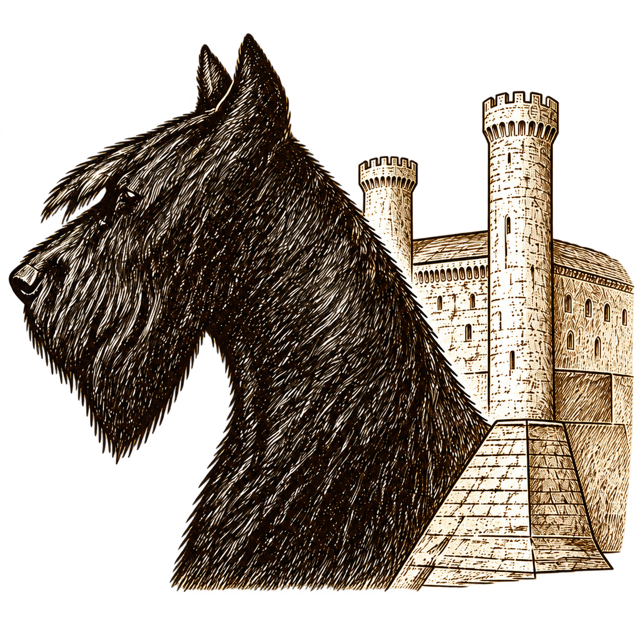 Riesenschnauzer e castello dell’Eporedia
